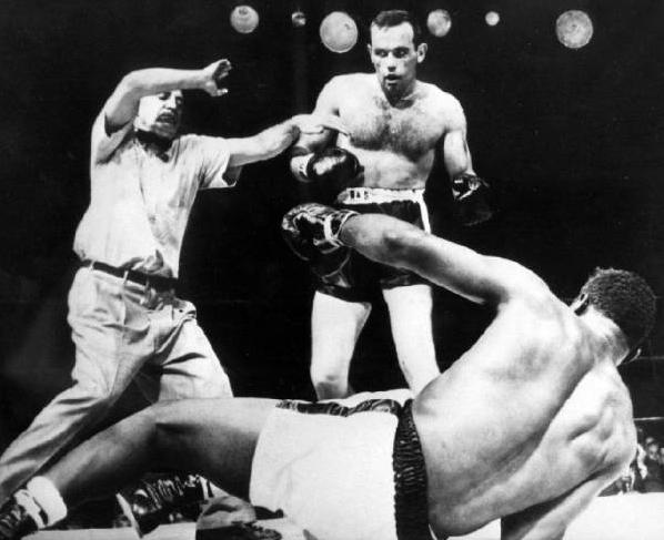 Johansson knocking out Floyd Patterson to capture the World Heavyweight Championship