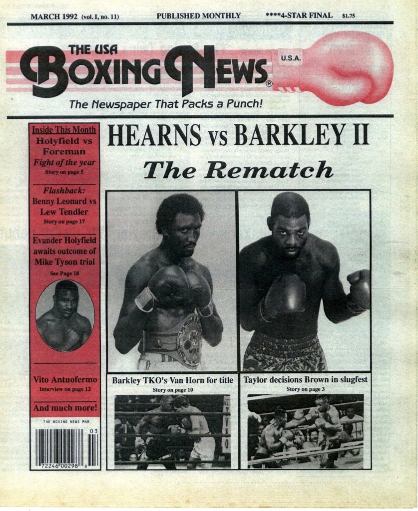 LLLLLLLLBoxing News March 1992 Cover