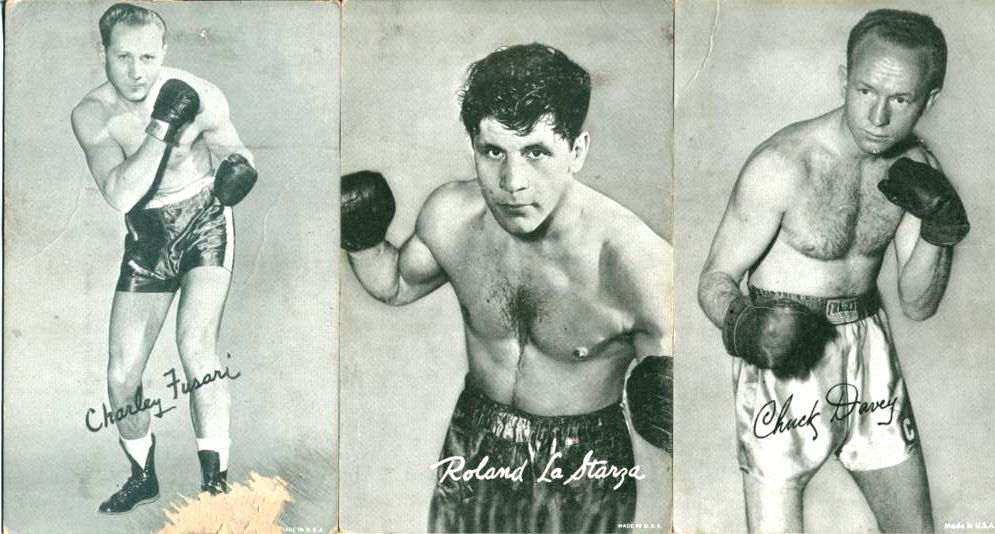 Fusari, LaStarza and Davey fight postcards