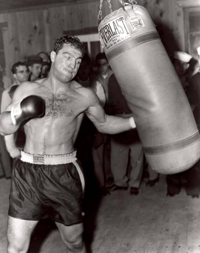 Rocky Marciano in training for bout with Joe Louis (PHOTO BY BARRY TAUB)