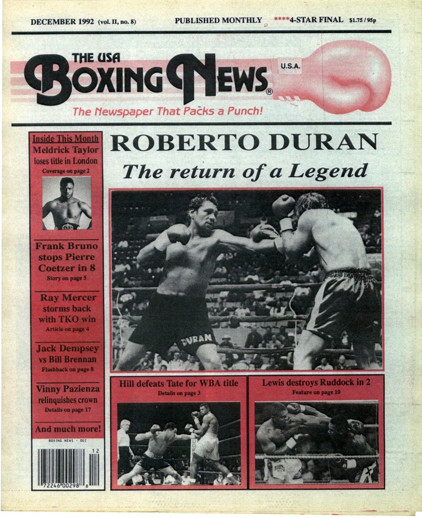 Boxing News December 1992 Cover