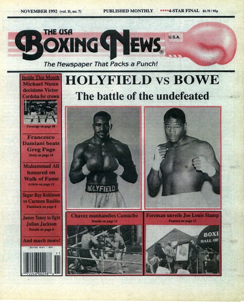 Boxing News NOvember 1992 Cover