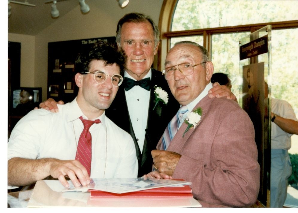 John Rinaldi with former light heavyweight king Billy Conn and former welter and middleweight champion Carmen Basilio.