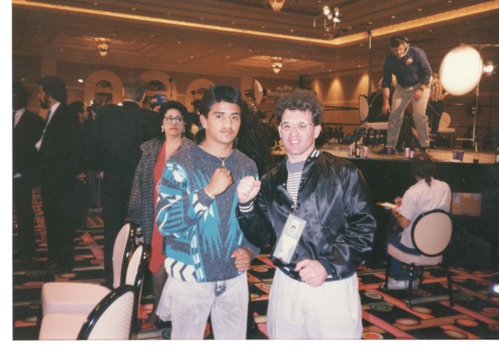 John Rinaldi with former WBO, IBF and WBC light flyweight king Michael Carbajal.