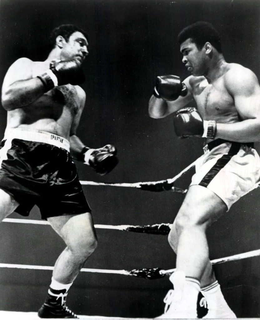 Rocky Marciano Legendary Boxing World Champion with Title 8x10 Glossy B&W Photo 