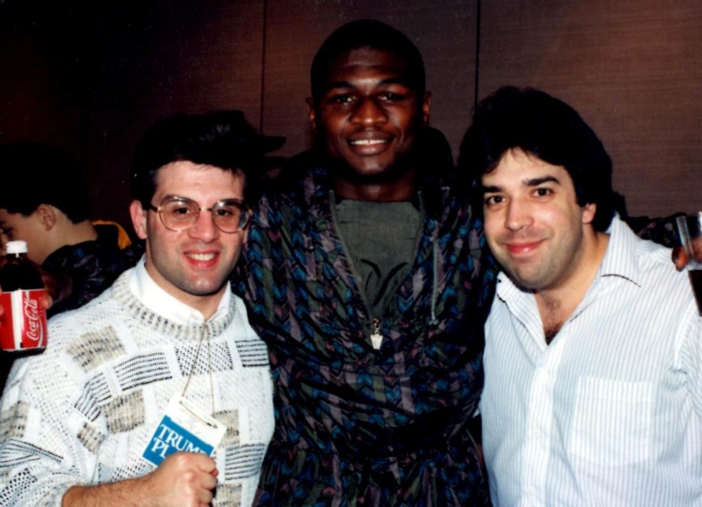 John Rinaldi (L) with reigning middleweight champion James "Lights Out" Toney (C) and USA Boxing News Senior Writer Sal Alaimo. *(PHOTO BY ALEX RINALDI)