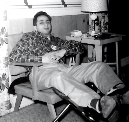 Joseph Rinaldi erlaxing at Roland LaStarza's training camp in the 1950's