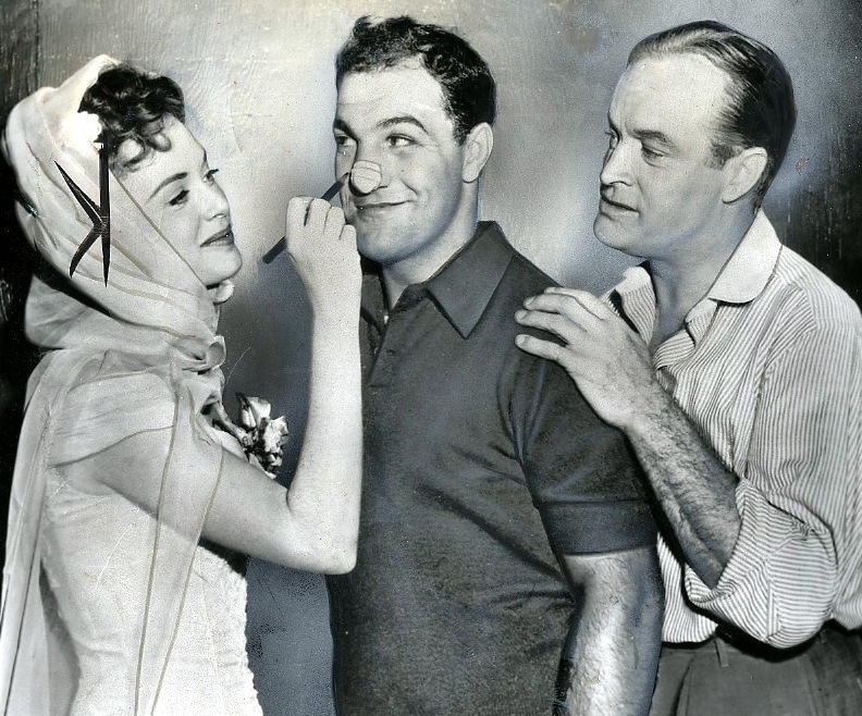 Bob Hope, Rocky Marcianon and Milly Vitali.