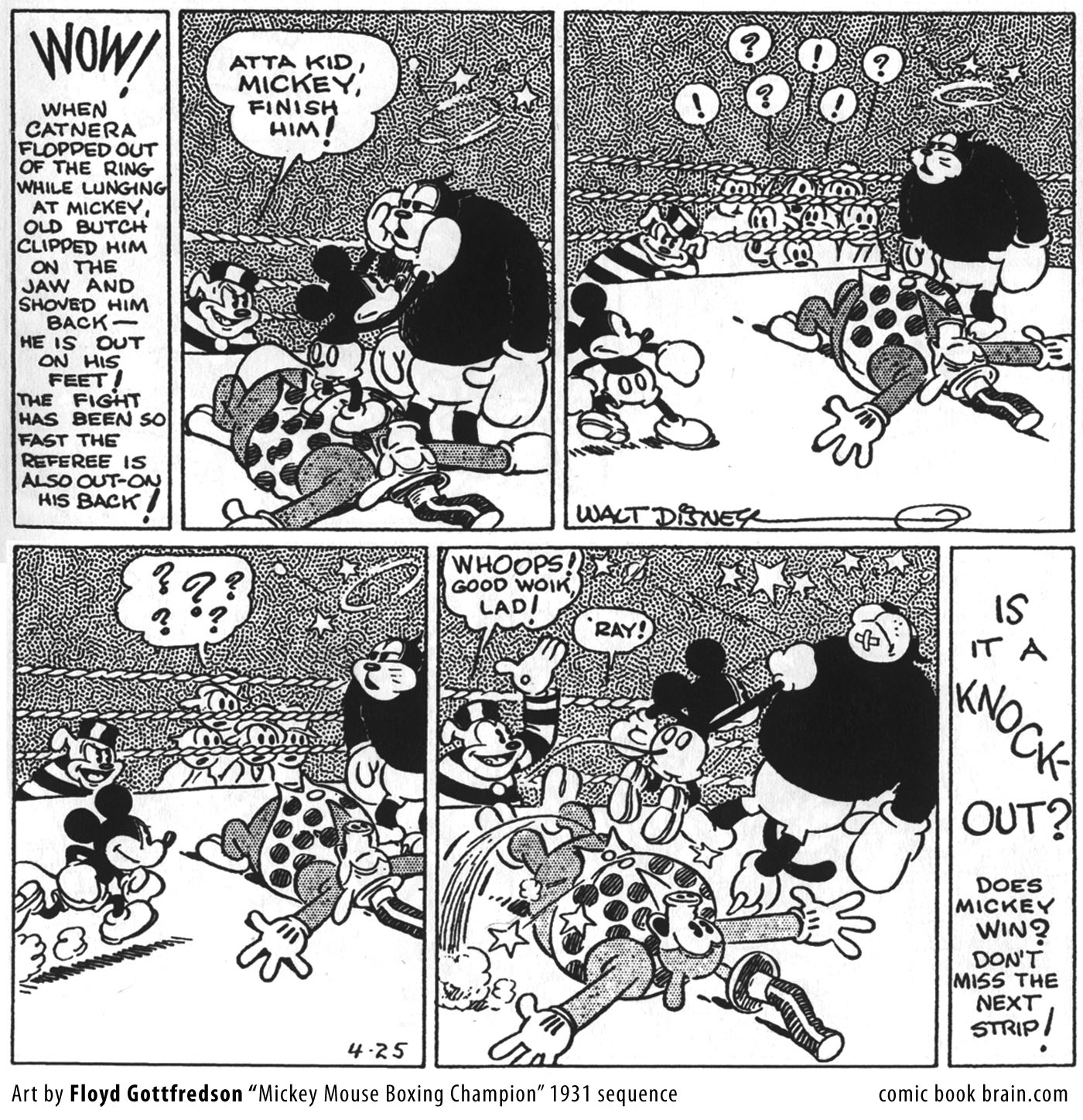 NEWBoxing Comic Mickey Mouse Boxing Champion 1931.