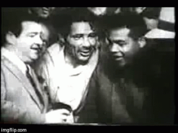 Lou Costello, Max and Joe Louis in motion.