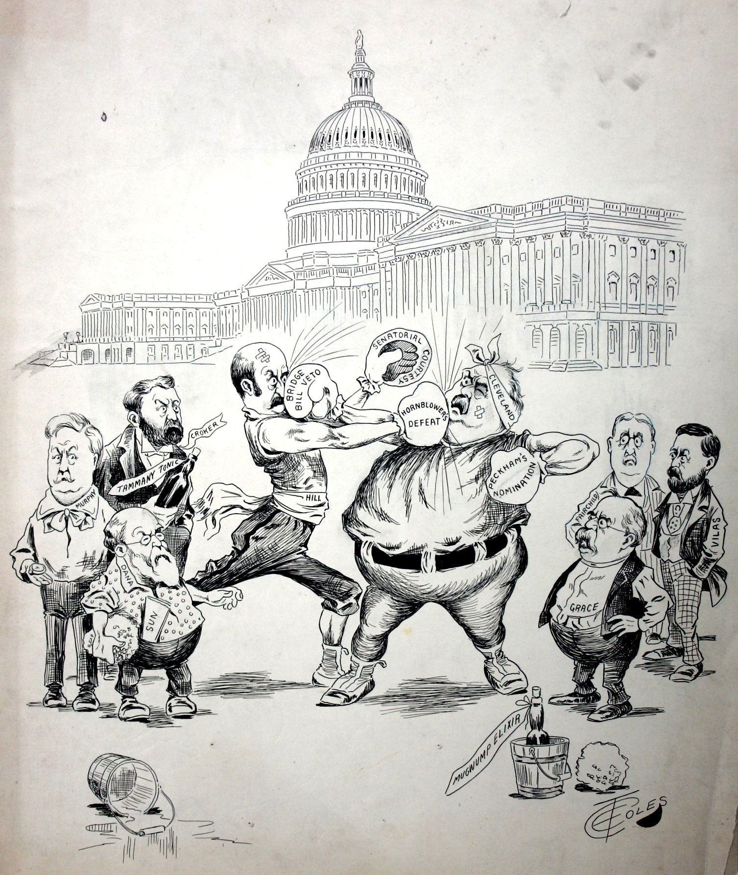 Cartoon political boxing cartoon 12.