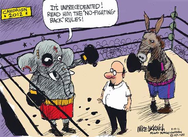 Cartoon political boxing cartoon 5