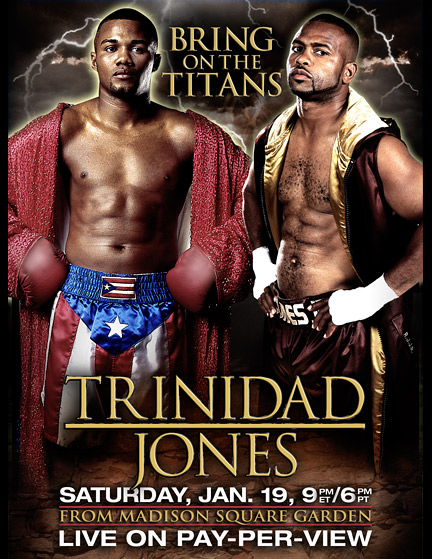 Jones-Trinidad fight poster.