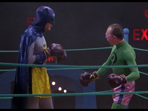 Batman vs. The Riddler Boxing Color Photo.