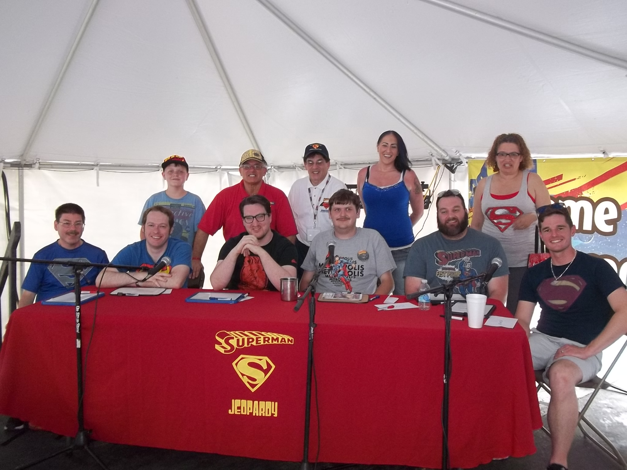 2016 Superman Jeopardy contestants and staff 