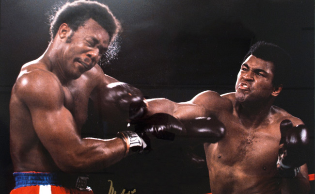 Ali vs. Foreman KO blow.