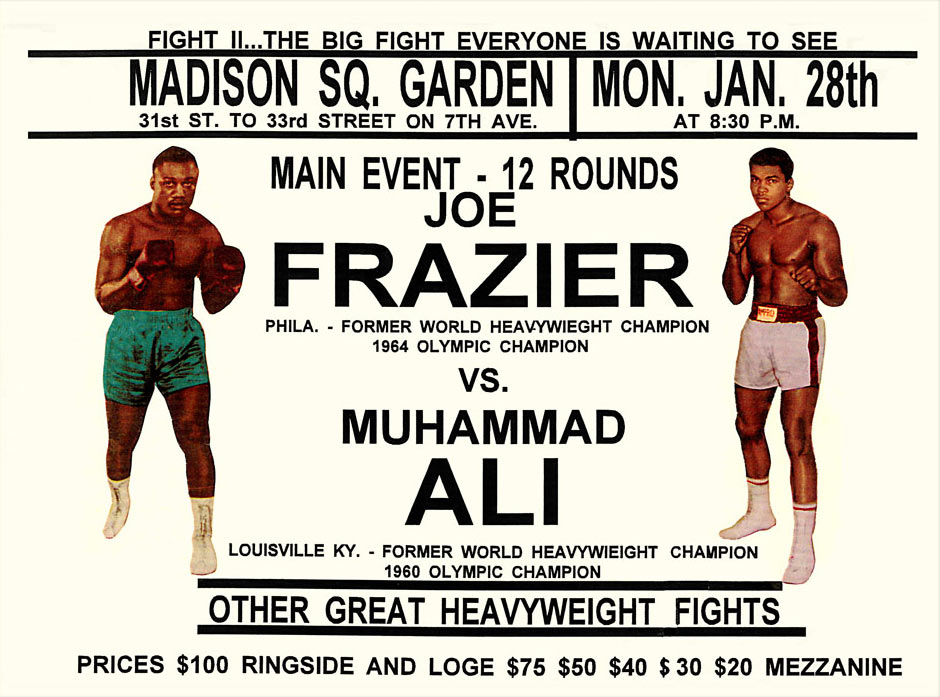 Ali vs. Frazier II 1974 Fight Poster.