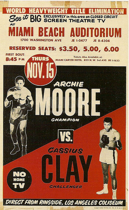 Muhammad Ali (Cassius Clay) vs. Archie Moore poster.