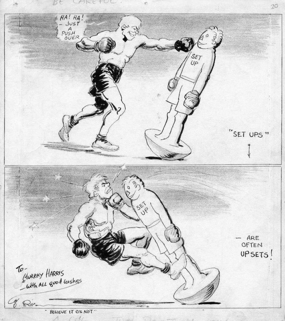 Boxing Cartoon - 1920 Ripley's Believe It Or Not.