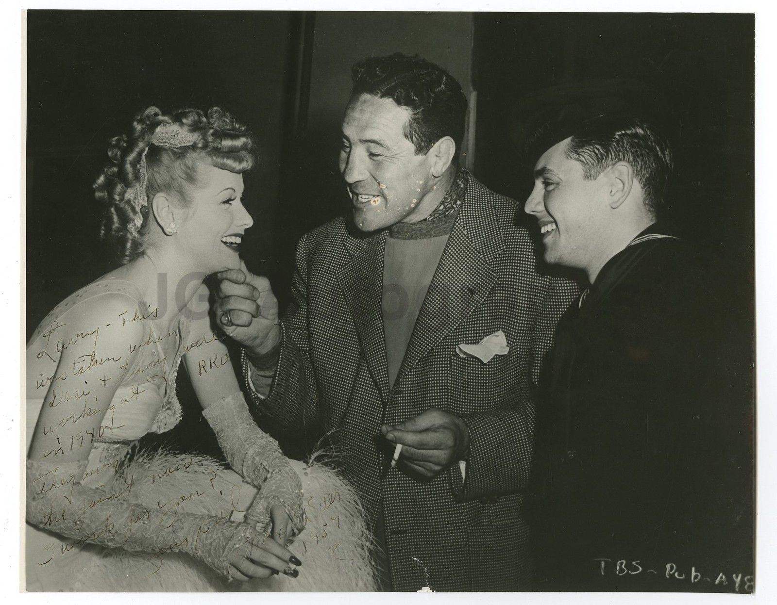 Former heavyweight king Max Baer with Lucille Ball and Desi Arnaz.