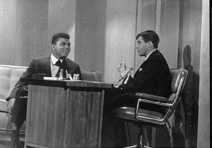 Muhammad Ali (L) with Jerry Lewis (R)