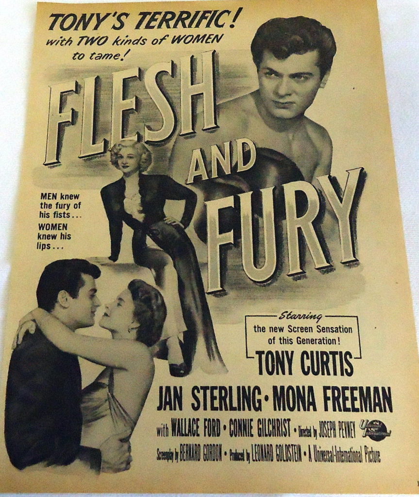 Boxing Movie Poster - Flesh and Fury 1952.