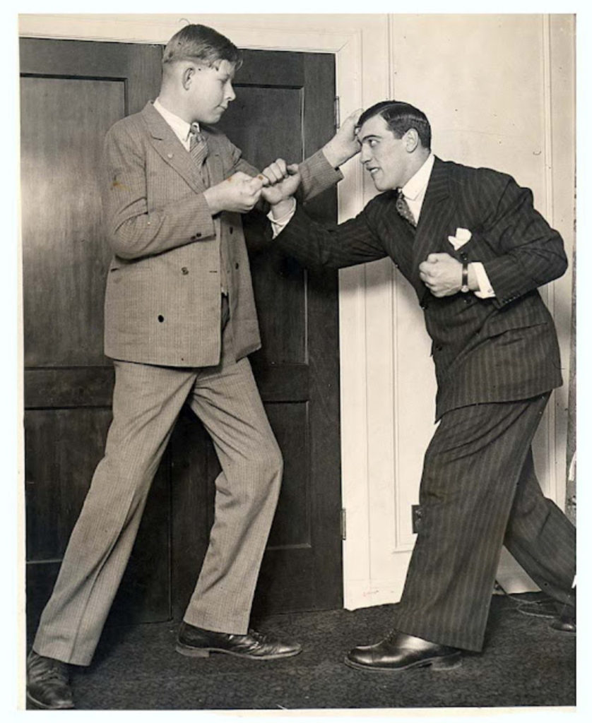 Two real life giants - 12 year old Robert Wadlow with Primo Carnera_ (CLICK ON PHOTO TO SEE PRIMO FIGHTING SCHAAF)