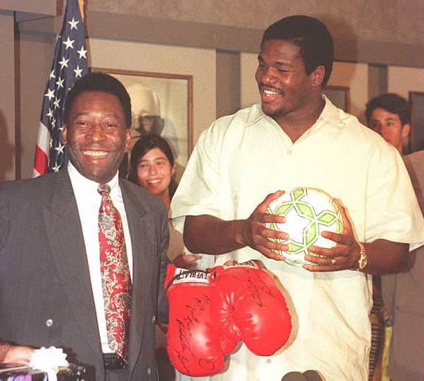 Heavyweight Champion Riddick Bowe and and soccer legend Pele