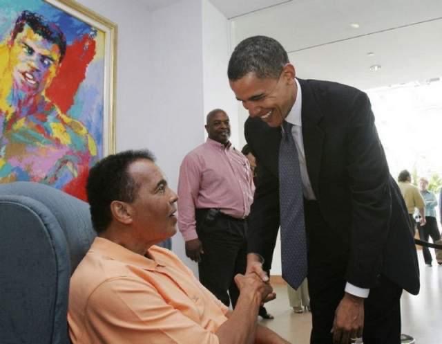 Muhammad Ali with President Barack Obama