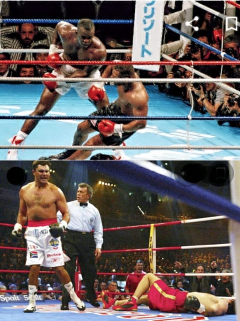 Two great Heavyweight Upsets - Buster Douglas KO of Mike Tyson in 1990 and Corey Sanders KO of Wladimir Klitschko in 2003.