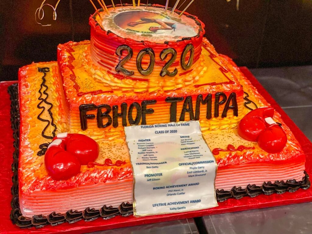 THE FLBHOF 2020 INDUCTEE CAKE.