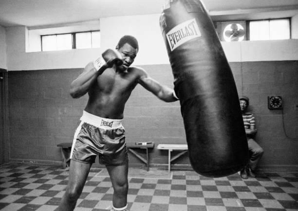 Heavyweight Champion Larry Holmes in training in 1979.