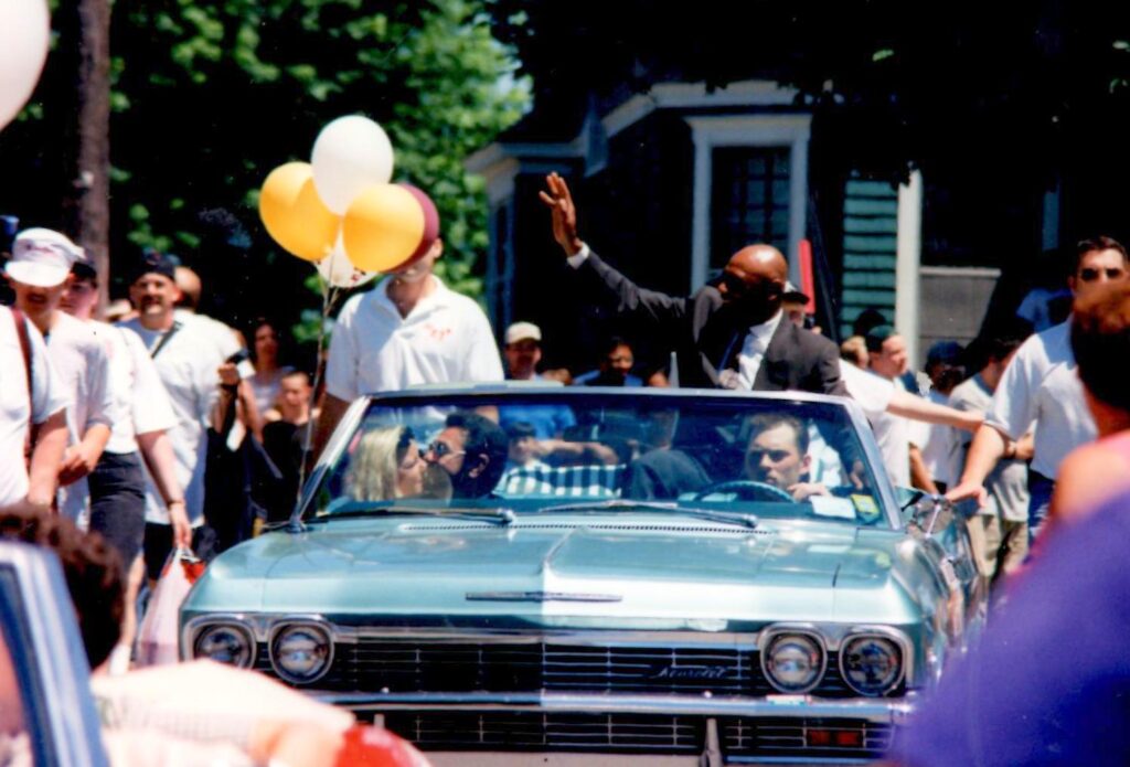 Hagler in the parade on his induction into the Boxing Hall of Fame in 1993.