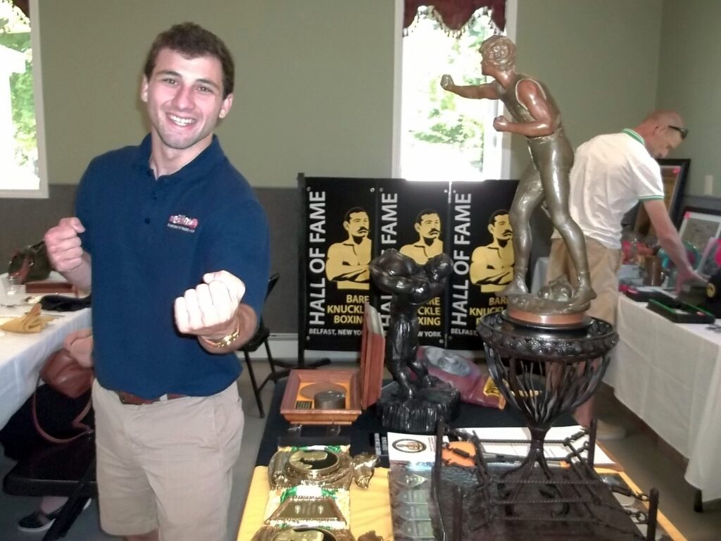 Writer - Alexander R. Rinaldi at the Bare-Knuckle Boxing memorabilia.