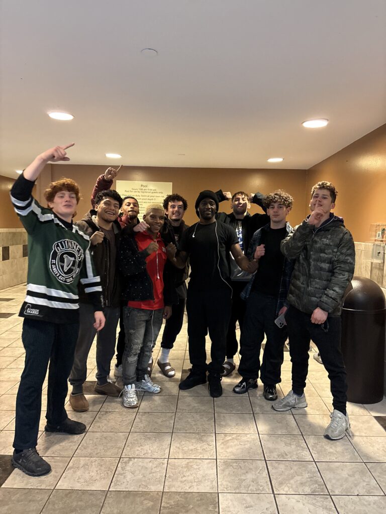 Legendary five (5) Division World Champion Terence "Bud" Crawford with New jersey Union Owls Wrestlers at the Wrestling Nationals in Omaha Nebraska.